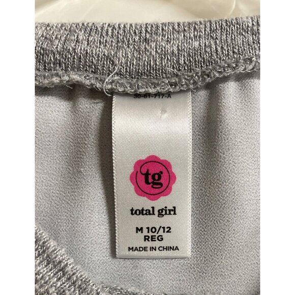 Total Girl Unicorn Sequin High-Low Gray T-Shirt M 10/12 - Picture 6 of 7